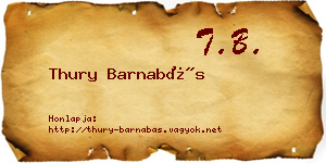 Thury Barnabás névjegykártya